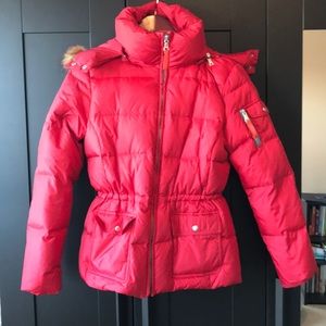 Women’s red puffy coat